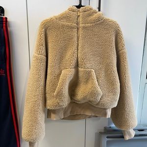Alo Yoga Sherpa Streetside Zip Hoodie - Camel Med